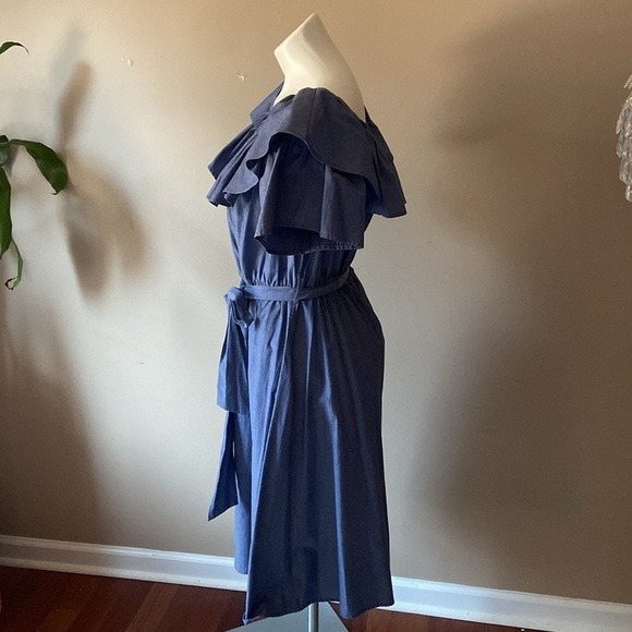 Impulsive Women’s Chambray Fit And Flare Ruffle Midi Dress Plus Size 3X - Picture 6 of 6